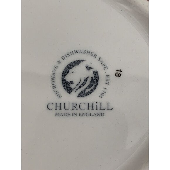 Churchill Blue Willow Divided Oval Serving Dish 10" X 7.5" England R10531 EUC - Picture 6 of 6